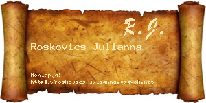 Roskovics Julianna névjegykártya